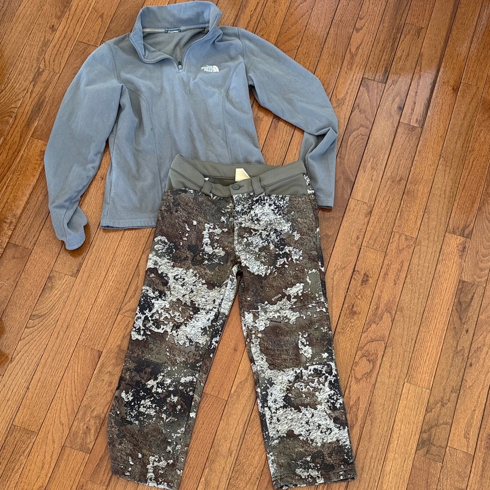 The North Face Gray and Camouflage Kids Matching Set